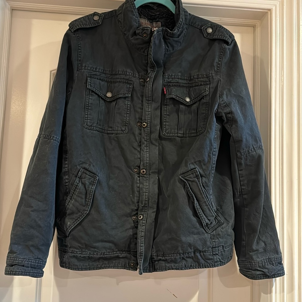 LEVI'S Black Sherpa Lined Jacket Size M